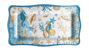 Regalo Italiano Bandeja Rectangular Melamina Shell 48 x 28 Cm H 2 Cm Azul 1 Uds