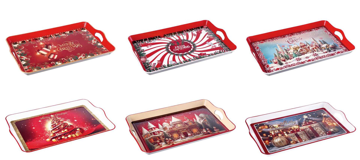 regalo italiano regalo italiano vassoio rettangolare natale plastica 53 x 35 cm h 5 cm ass multicolor 1 pz ean 8057586065079