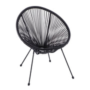 Ad Trend Silla Exterior Negra Tejida 68×62 H 82 cm