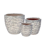 Ad Trend Set 3 Cachepot Cerámica Crema H 23–29-35 cm
