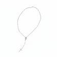 Rosario classico con perle in plastica e croce pendente 8,5 cm. Elegante, leggero, ideale per doni religiosi e cerimonie.