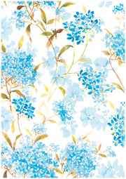 Saul Sadoch Papel de Regalo Satinado Rollo H 70 Cm L 25 Mt Flores Celeste
