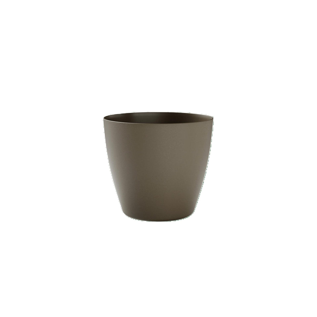 Vaso rotondo TeraPlast Bayon 50 Kit Sand, resina riciclabile Ø50×H45 cm, 55 lt, riserva d'acqua integrata, indoor/outdoor. Design naturale.
