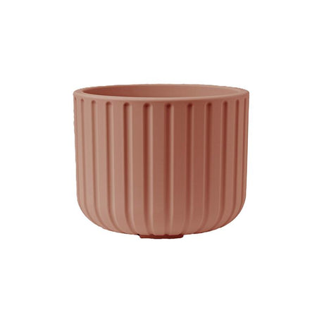 Vaso rigato TeraPlast Echo 50 Canyon, resina riciclabile Ø50 cm, 50 lt, sovrapponibile con Pulse e Moon, UV, indoor/outdoor. Design modulare. 