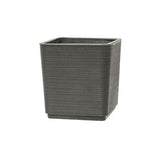 Fioriera da esterno 38x38×H40 cm, colore grigio, plastica riciclata 100%. Resistente da −30° a +60°C, riciclabile. ean 8051560186989