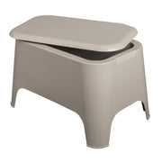 Toomax Petra Mesita con Contenedor y Tapa Desmontable Gris Tortora – Mesita de Exterior Resistente a los Rayos UV