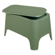 Toomax Petra Mesita de Centro con Contenedor y Tapa Desmontable Verde Salvia – Mesita Exterior Resistente a los Rayos UV