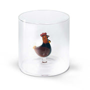 WD LifeStyle Vaso de Vidrio Borosilicato Cc 250 ml Decoración Gallina