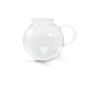 WD LifeStyle Jarra Vidrio Borosilicato Cc 1,7 Lt Decoración Corazón Blanco
