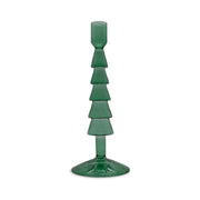 WD LifeStyle Portavelas de Vidrio H 22 Cm Forma Árbol de Navidad Color Verde