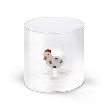 wd lifestyle wd lifestyle bicchiere vetro borosilicato cc 250 ml decoro gallina bianca ean 8053300575992