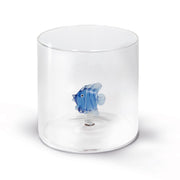 WD LifeStyle Bicchiere Vetro Borosilicato Cc 250 ml Decoro Pesce Azzurro