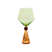 WD LifeStyle Calice per Gin Tonic in Verto Base Effetto Diamante Arancione Verde