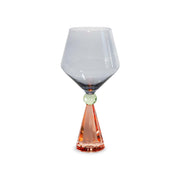 WD LifeStyle Calice per Gin Tonic in Verto Base Effetto Diamante Pesca Grigio
