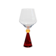 WD LifeStyle Copa para Gin Tonic en Vidrio Base Efecto Diamante Rojo