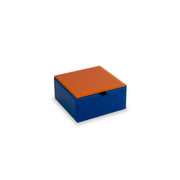 WD LifeStyle Cofanetto in Vetro 11,5 x 11,5 x 5,7 Cm Blu Arancione