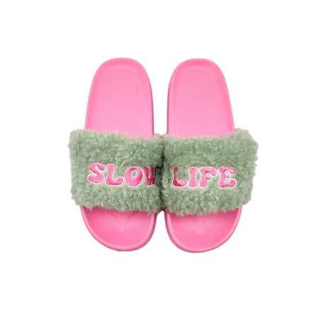 wd lifestyle wd lifestyle pantofole con strap decorazione slow life griogio rosa taglia ml ean 8055035686462