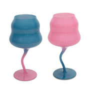WD LifeStyle Set 2 Copas de Cóctel 450 Ml Azul Rosa, Rosa y Azul