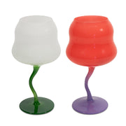 WD LifeStyle Set 2 Copas Cóctel 450 Ml Blanco Verde, Rosa y Violeta