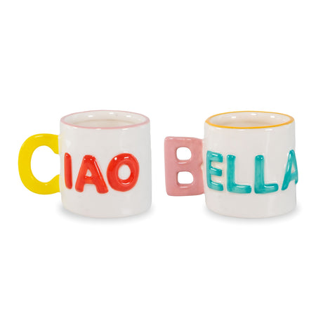 wd lifestyle wd lifestyle set 2 tazzine caffe in stoneware 100 ml decoro ciao bella ean 8055035684963