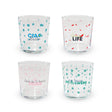wd lifestyle wd lifestyle set 4 bicchieri in vetro 300 ml decoro scritte colorate ean 8055035685311