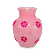 Florero WD LifeStyle en Cristal con Decoraciones Externas Rosa