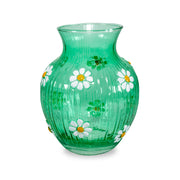 WD LifeStyle Vaso in Vetro con Decorazioni Esterne Verde
