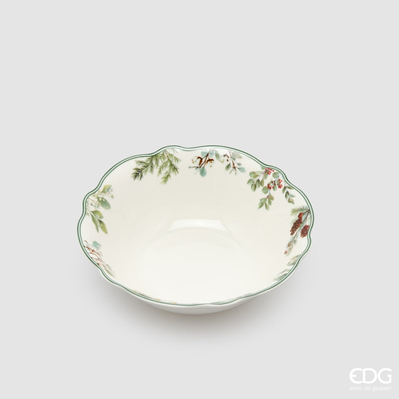edg enzo de gasperi edg enzo de gasperi servizio piatti pino innevato di natale 24 pz ceramica verde mix piano fondo dessert e ciotole ean 8059824668097