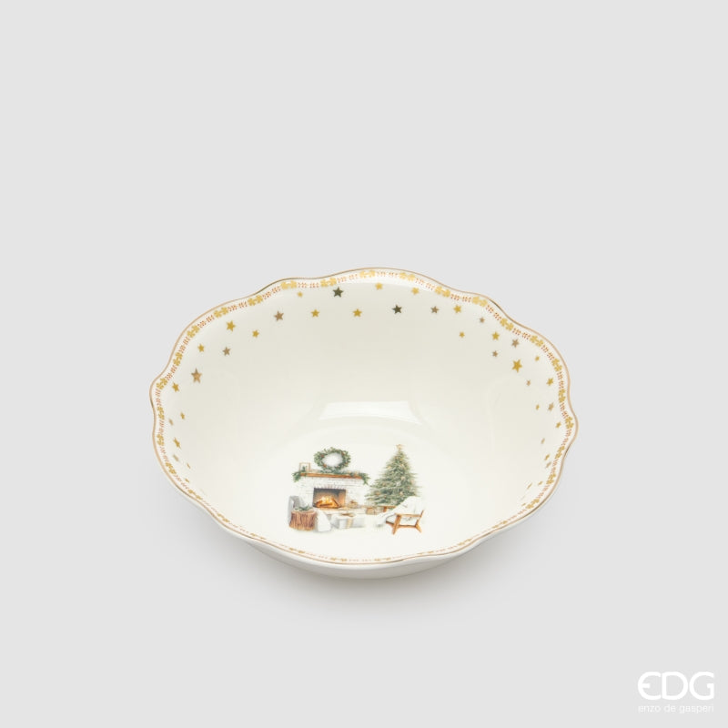 edg enzo de gasperi edg enzo de gasperi servizio piatti caminetto natalizio 24 pz ceramica bianco verde piano fondo dessert e ciotole ean 8059824668073