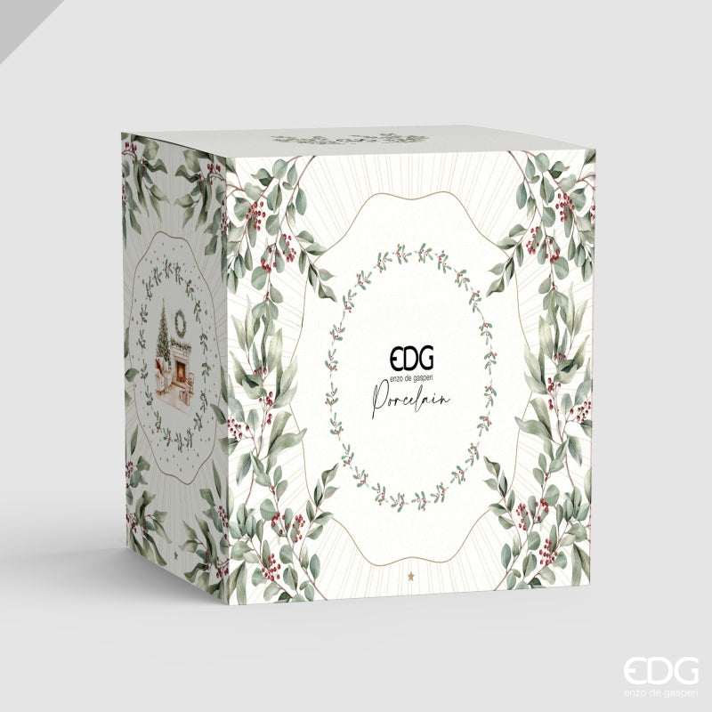 edg enzo de gasperi edg enzo de gasperi servizio piatti pino innevato di natale 24 pz ceramica verde mix piano fondo dessert e ciotole ean 8059824668097
