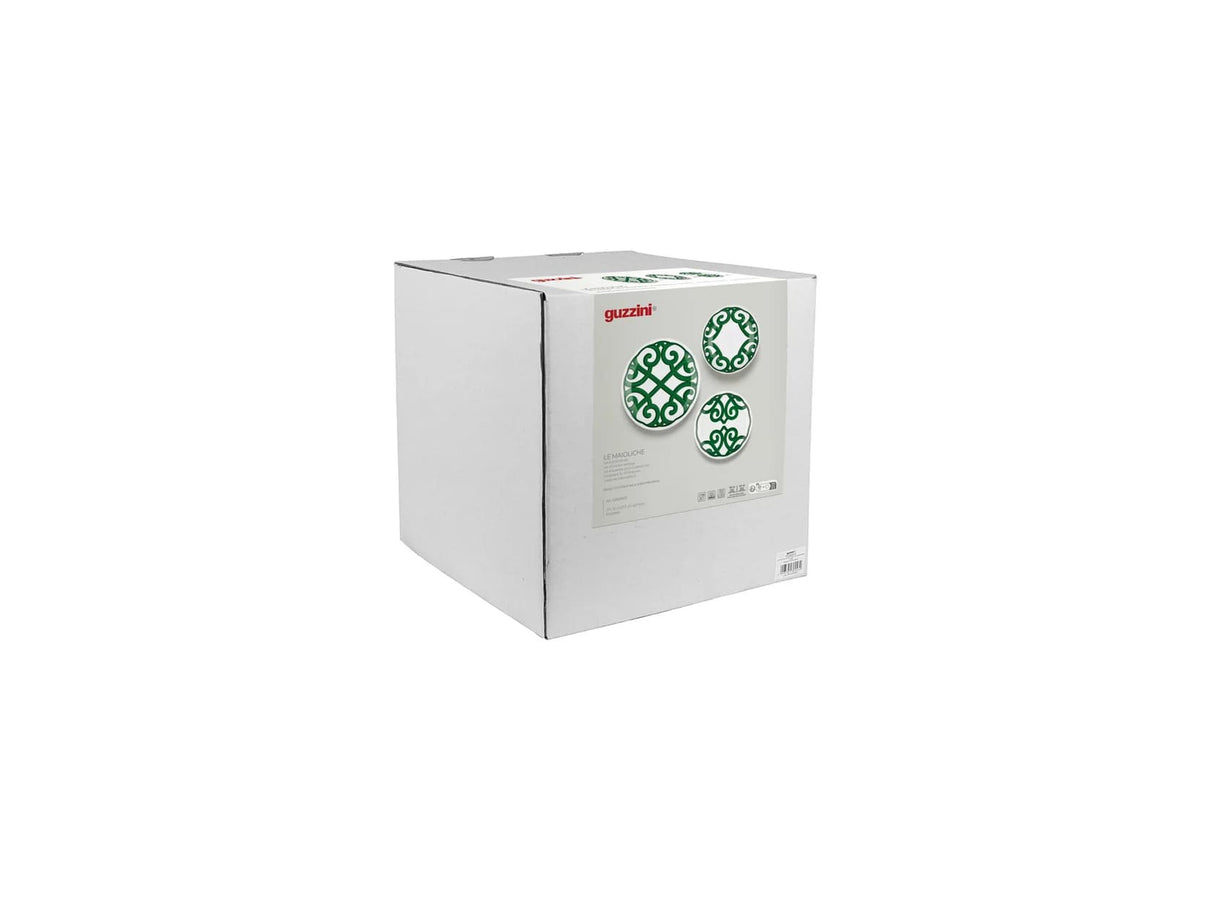 guzzini guzzini set 6 posti tavola harmonia natalizia porcellana bianco verde 18 pz ean 13291464