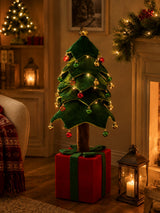 ad trend ad trend albero di natale con base pacco regalo e 51 led 35x35x70 cm verde rosso ean 8057586227743