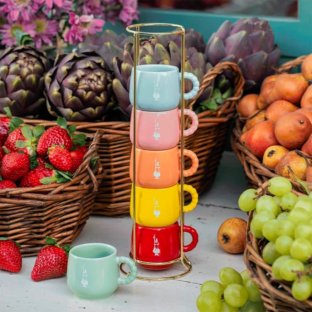 bialetti bialetti set 6 tazzine impilabili multicolor ean 8006363093941
