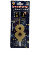bigiemme bigiemme candela magic number nr 8 doppio uso scintillante e fiamma h 68 cm oro ean 8006941092151