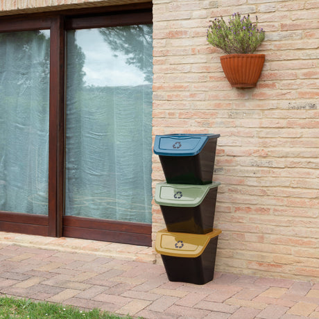 dea home dea home set 3 pattumiere ecobin 30l in plastica raccolta differenziata 39 x 39 cm h 33 cm ean 8009371043618