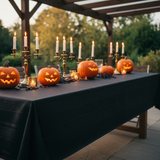 Tovaglia rotolo carta nera Dopla 1,20×7m monouso €3,75. Copre 7m di tavolo per cene eleganti,  feste di laurea, Halloween e catering. ean 8005090001502