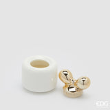 edg enzo de gasperi edg enzo de gasperi candela di natale fiocco h 10 cm d 85 cm frangipani bianco oro ean 8059824544247