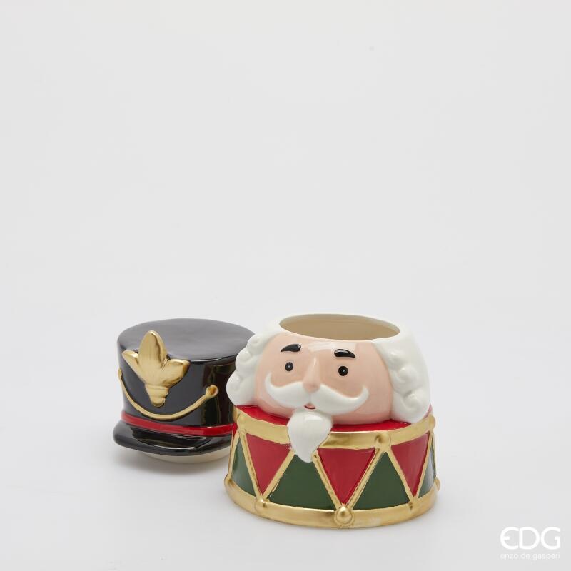 edg enzo de gasperi edg enzo de gasperi contenitore soldatino natalizio con tamburo h 23 cm d 155 cm ceramica multicolor ean 8059824579201