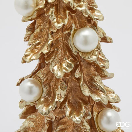 edg enzo de gasperi edg enzo de gasperi decoro pino di natale con perle h 34 cm d 13 cm gold ean 8059824562951