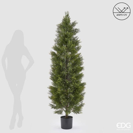 edg enzo de gasperi edg enzo de gasperi pianta artificiale cipresso h 180 cm verde con vaso anti uv per interno ed esterno ean 8059824655394
