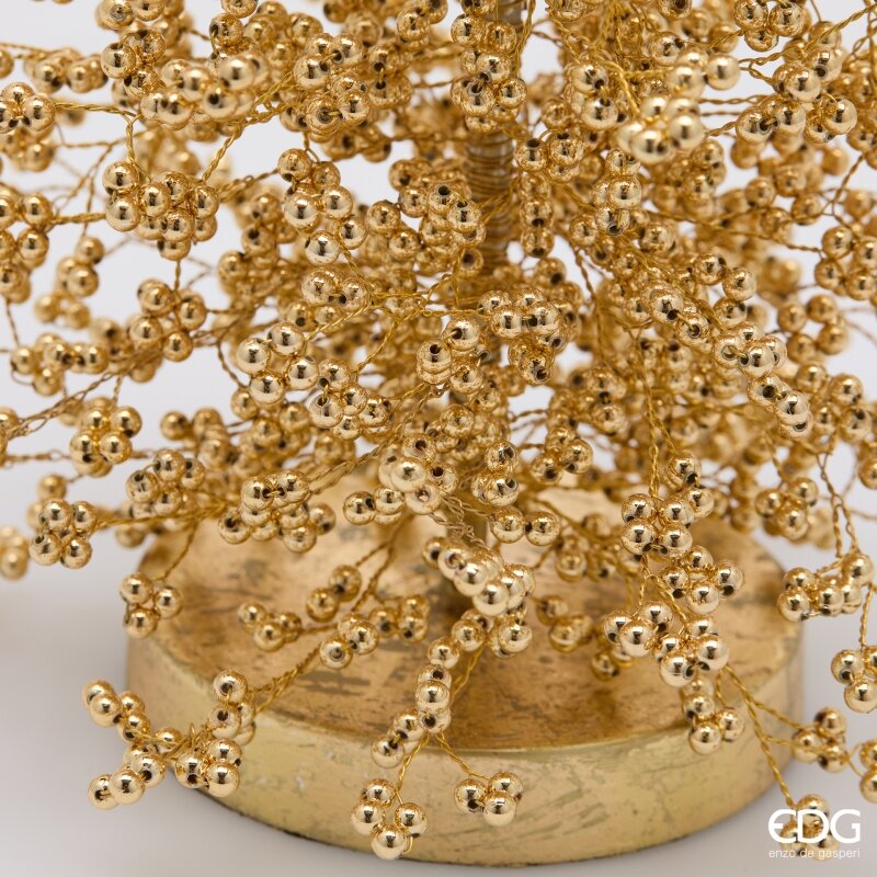 edg enzo de gasperi edg enzo de gasperi pino natalizio con perline h40 20 cm oro decorazione di natale ean 8059824726384