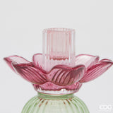edg enzo de gasperi edg enzo de gasperi portacandela flower in vetro h 125 cm d 12 cm violet mix ean 8059824630292