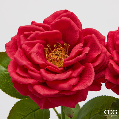 edg enzo de gasperi edg enzo de gasperi rosa ramo con foglie h 58 cm pianta artificiale rosso ean 8059824647429