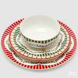 edg enzo de gasperi edg enzo de gasperi servizio piatti natale xmas 24 pz in ceramica rosso verde piano fondo dessert e ciotole ean 8059824668127