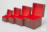 edg enzo de gasperi edg enzo de gasperi set 4 scatole decorative natale quadrata h 22 cm h 18 cm h 15 cm h 12 cm green red ean 8059824602794