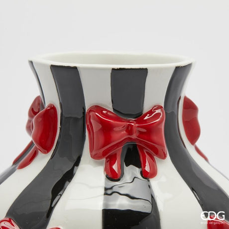 edg enzo de gasperi edg enzo de gasperi vaso anfora con fiocchi h 19 cm d 14 cm ceramica bianco nero ean 8059824552693