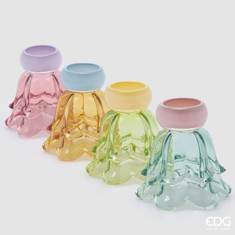 edg enzo de gasperi edg enzo de gasperi vaso fiore con piede e portacandela ass h 155 cm d 15 cm multicolor 1 pz ean 8059824625281