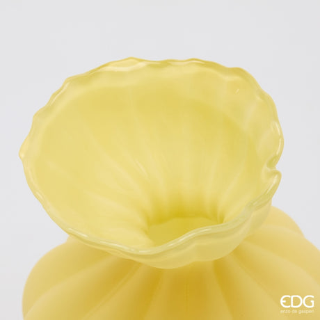edg enzo de gasperi edg enzo de gasperi vaso flow sinuoso h 305 cm d 195 cm waterproof vetro satinato giallo ean 8059824630599