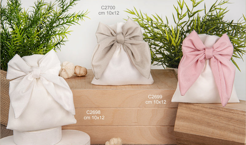 etm etm sacchetto brillo fiocco bag 10 x 12 cm beige 12 pz ean 8057500589841