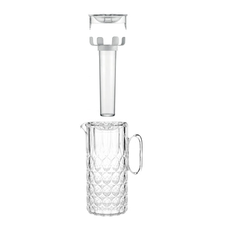 guzzini guzzini caraffa vanity con bulbo refrigerante in cristallo acrilico trasparente caraffa elegante per bevande fresche ean 8008392396543